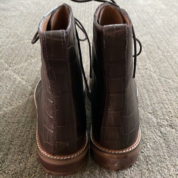 Madewell Croc Embossed Leather Size 8.5 mahogany boot - new! - Picture 3 of 6